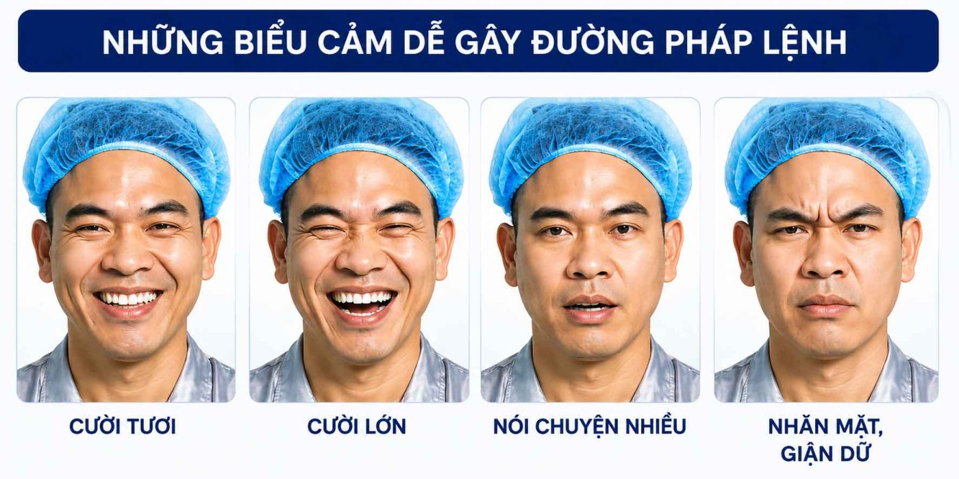 Những biểu cảm dễ gây đường pháp lệnh