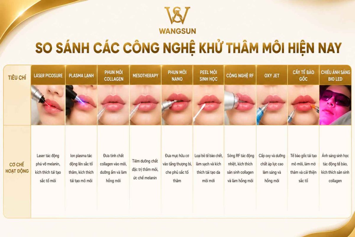 Ai phù hợp 10 công nghệ khử thâm môi tại thẩm mỹ viện hiện nay So sánh 10 công nghệ khử thâm môi