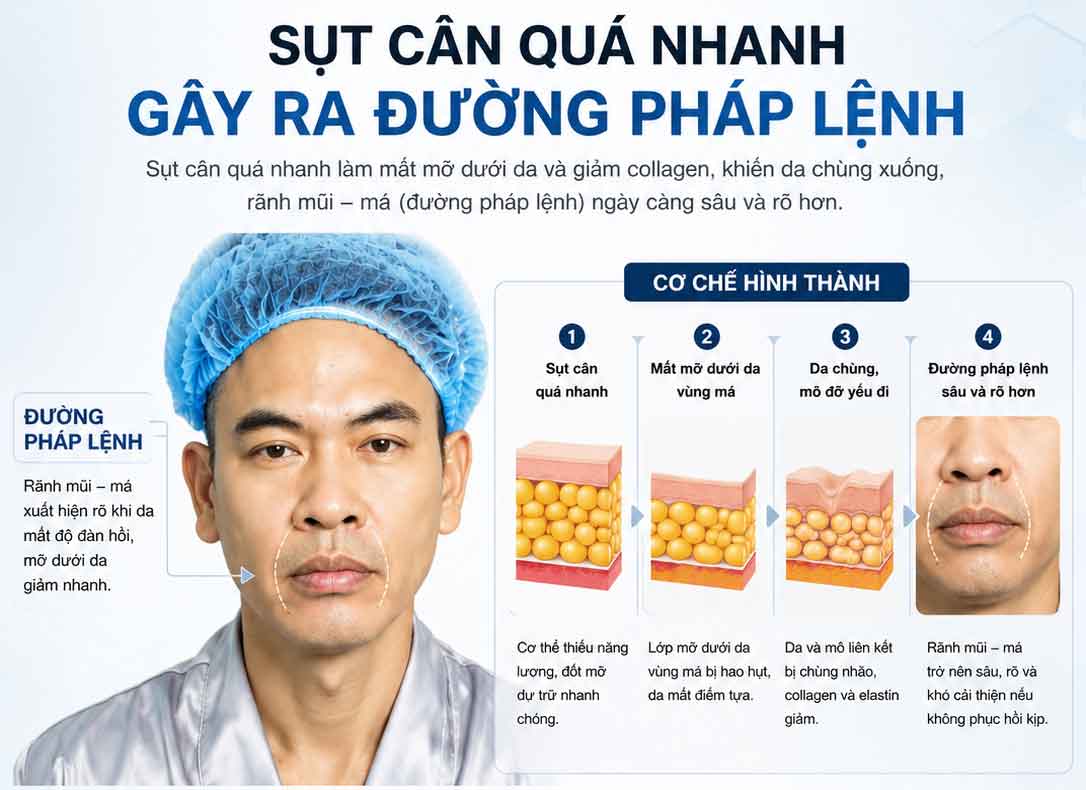 Sụt cân quá nhanh gây ra đường pháp lệnh