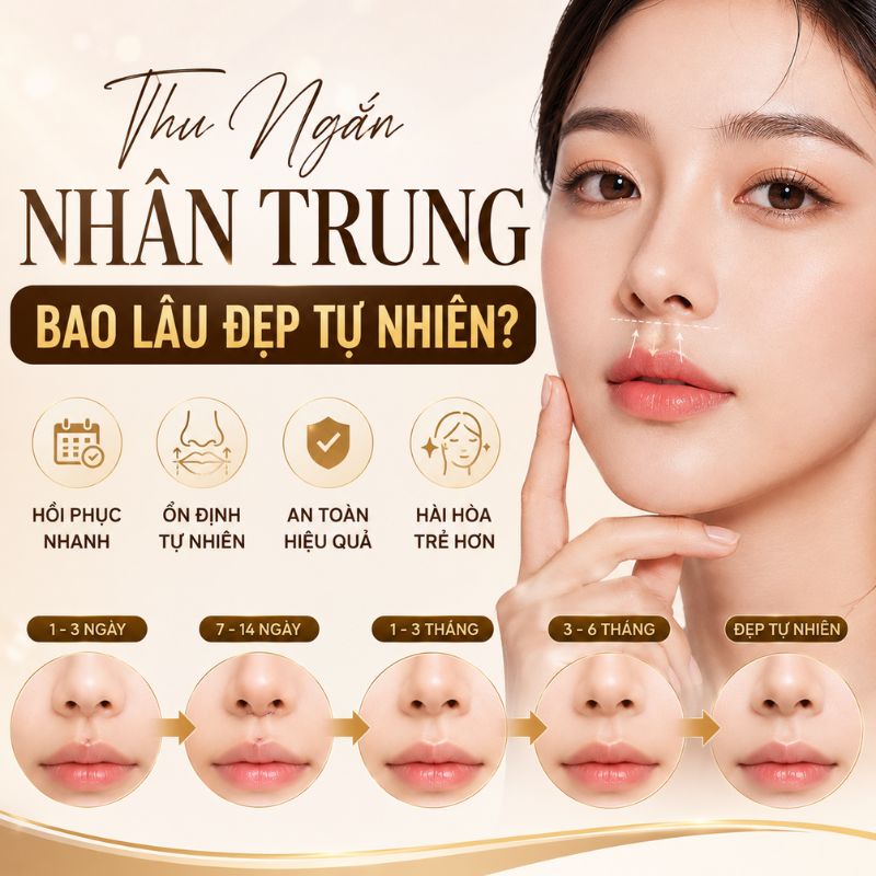 Thu ngắn nhân trung bao lâu thì đẹp tự nhiên