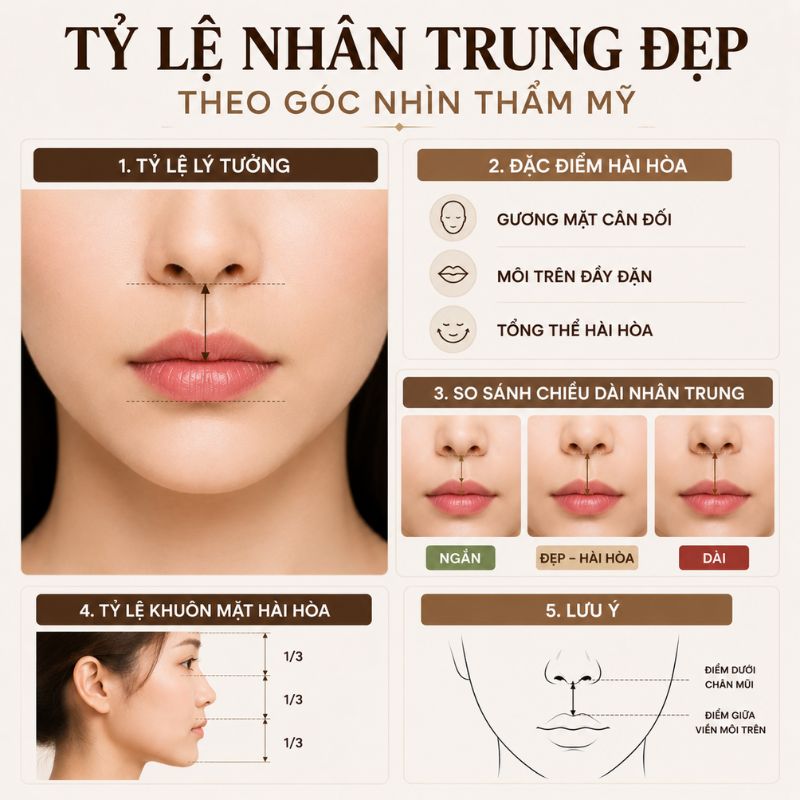 Tỉ lệ nhân trung đẹp theo góc nhìn thẩm mỹ