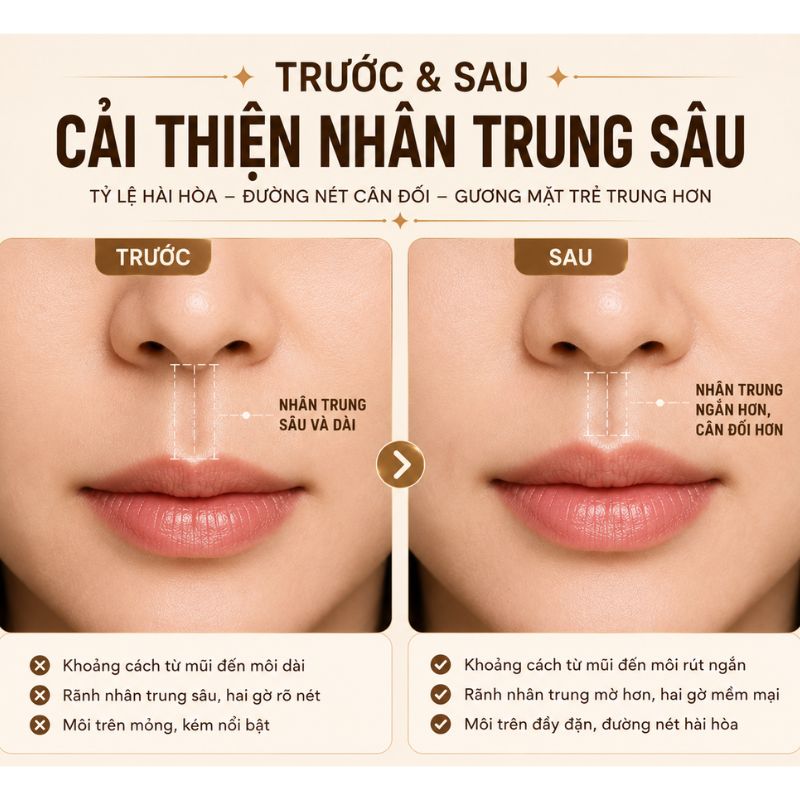 Trước sau cải thiện nhân trung sâu