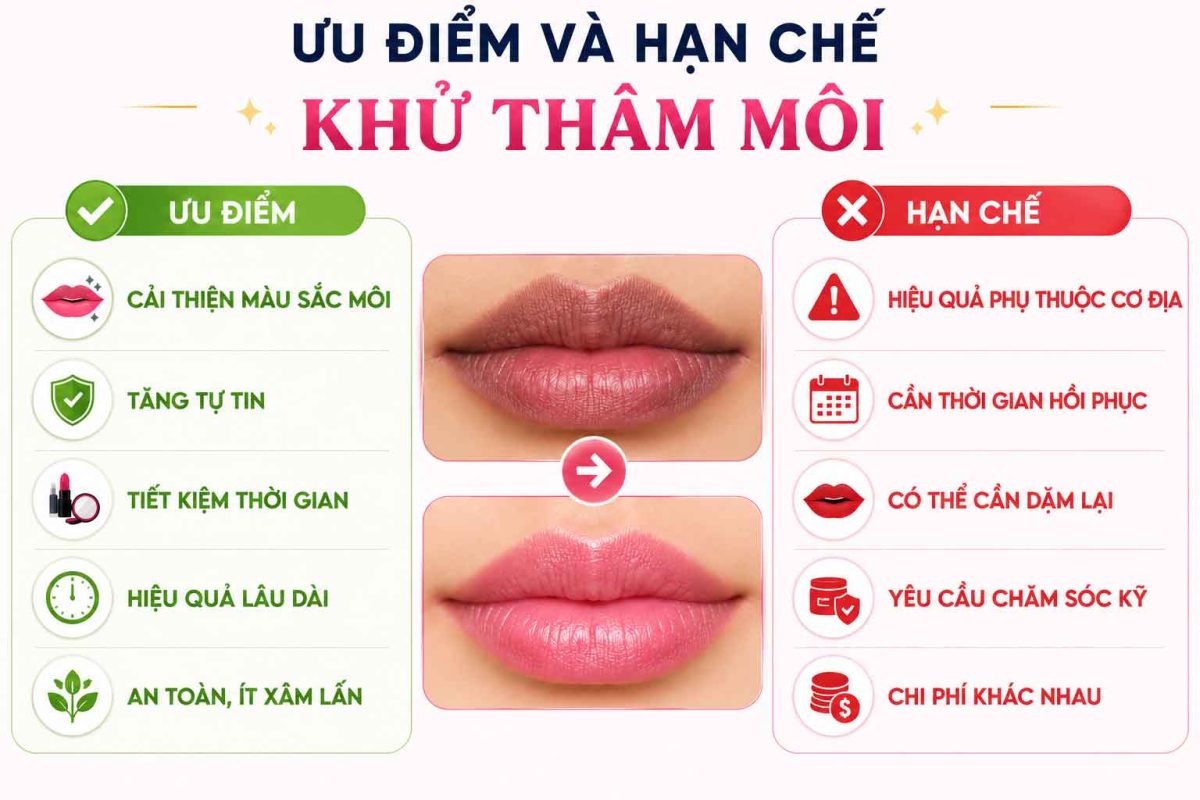 Ưu điểm và hạn chế của khử thâm môi