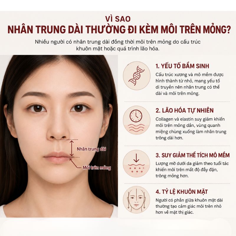 Nhân Trung Dài Môi Trên Mỏng: Có Liên Quan Đến Nhau Không? Nguyên Nhân Và Cách Cải Thiện Vì sao nhân trung dài thường đi với môi mỏng