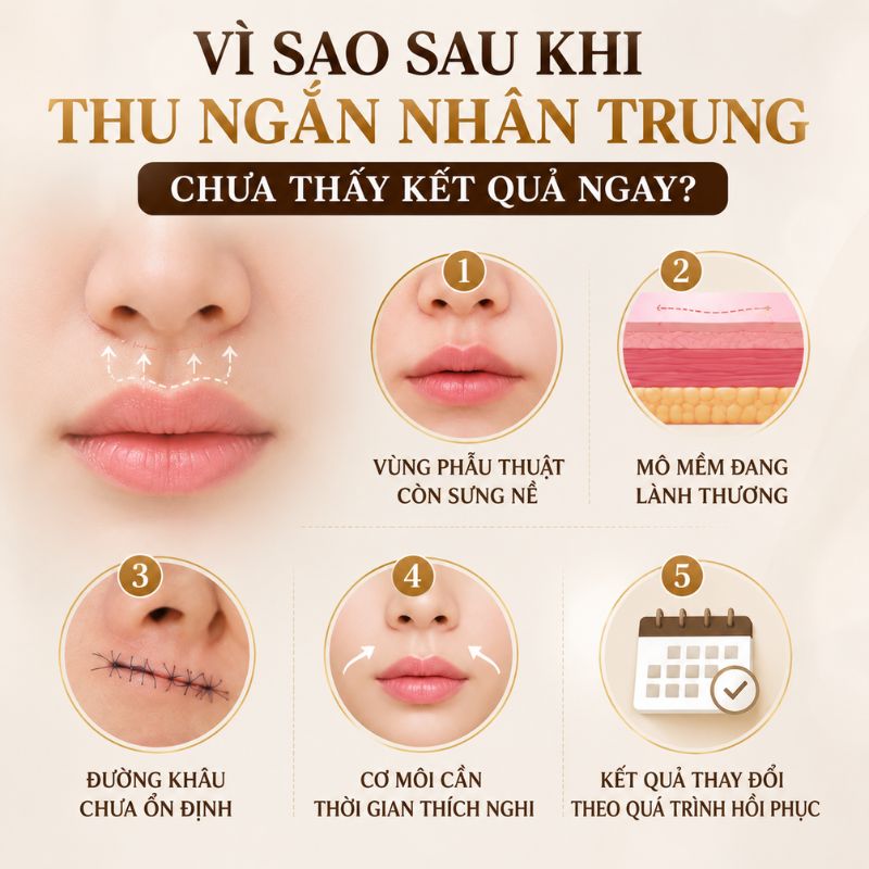 Thu Ngắn Nhân Trung Có Vĩnh Viễn Không? Bao Lâu Thì Ổn Định? Vì sao sau khi thu ngắn nhân trung chưa thấy kết quả ngay