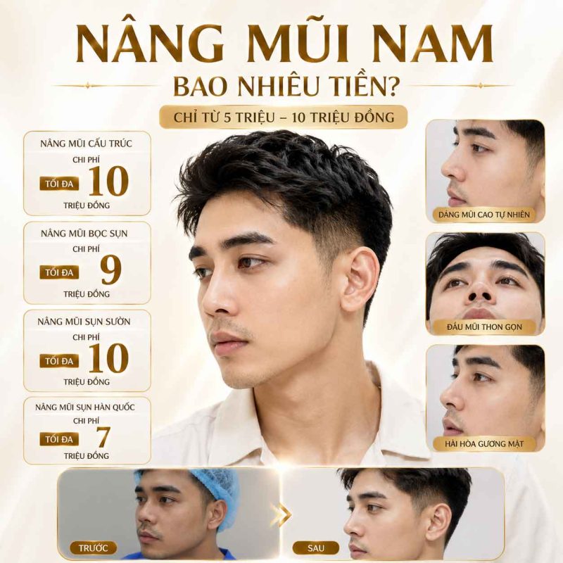 Nâng mũi nam bao nhiêu tiền