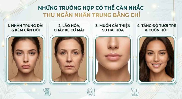 Thu Ngắn Nhân Trung Bằng Chỉ Có Thật Sự Hiệu Quả Không? Những trường hợp có thể cân nhắc thu ngắn nhân trung bằng chỉ
