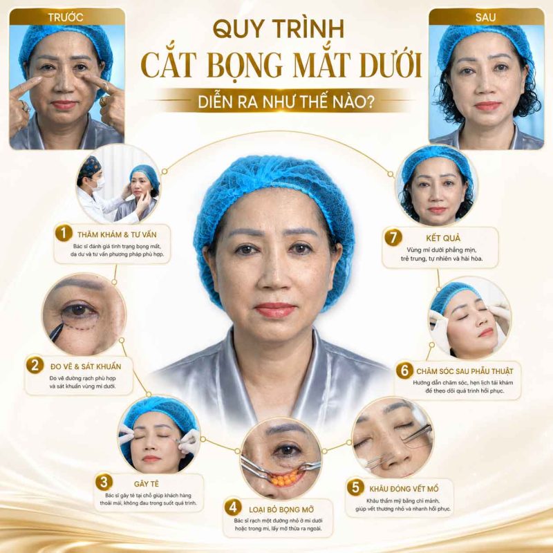 Quy trình cắt bọng mắt dưới diễn ra như thế nào