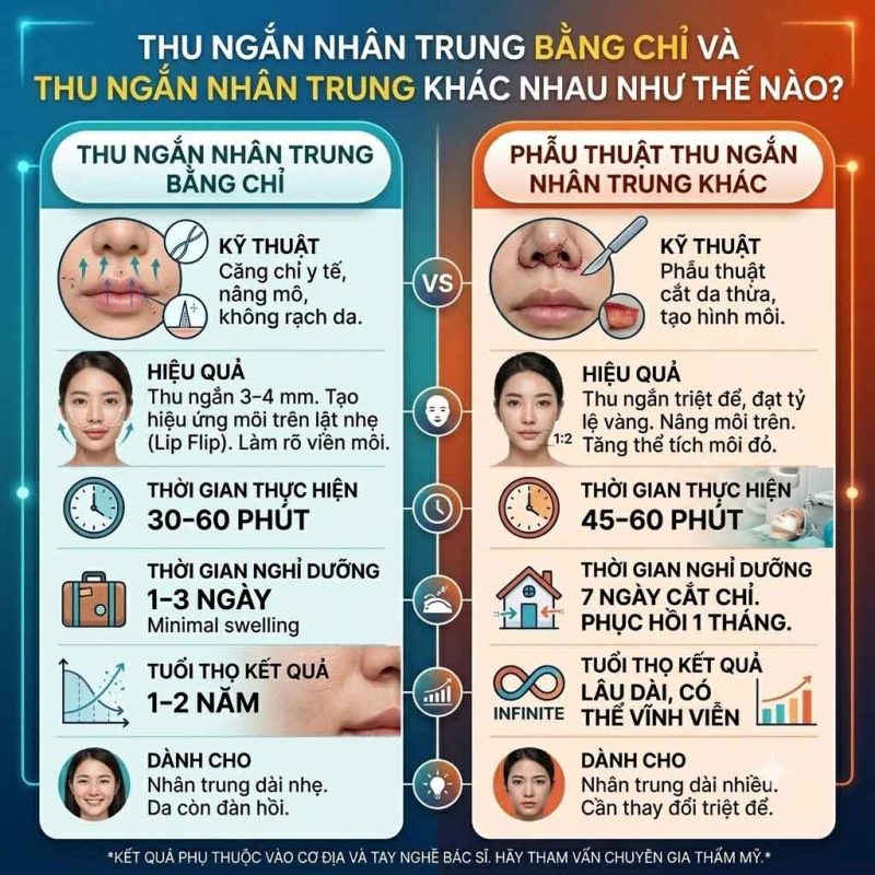 Thu Ngắn Nhân Trung Bằng Chỉ Có Thật Sự Hiệu Quả Không? Thu Ngắn Nhân Trung Bằng Chỉ Và Thu Ngắn Nhân Trung Khác Nhau Như Thế Nào?
