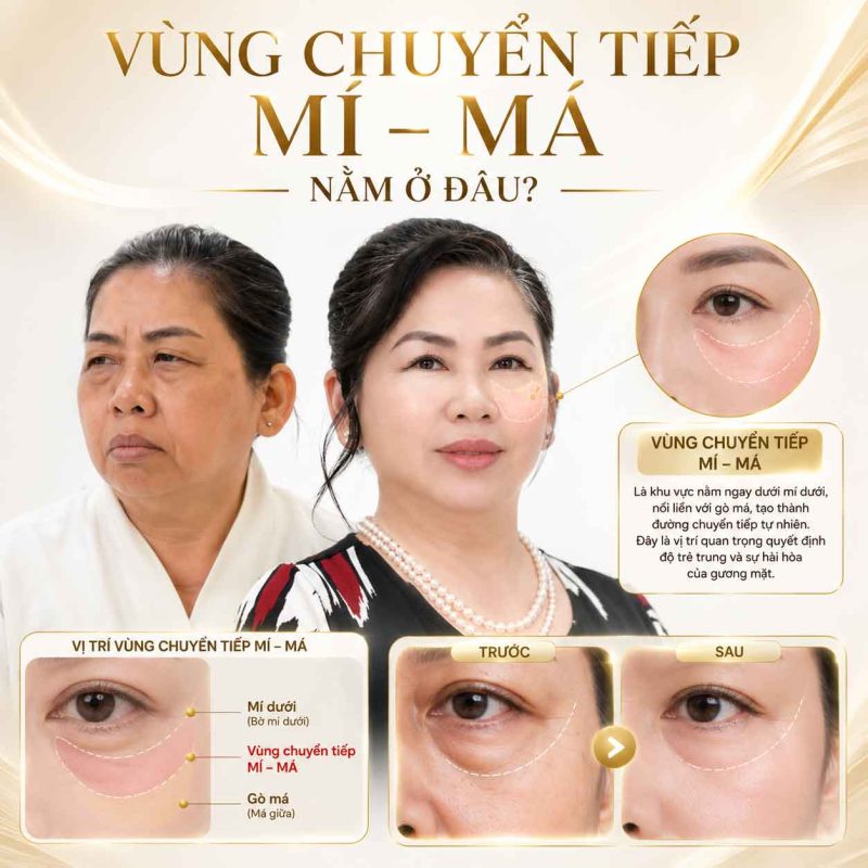 Vùng chuyển tiếp mí má nằm ở đâu