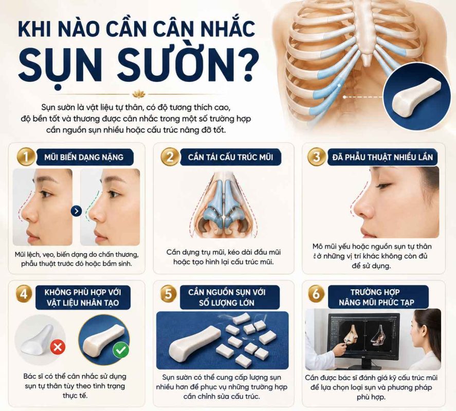 Nâng mũi sụn tự thân có tốt không? Khi nào cần cân nhắc sụn sườn