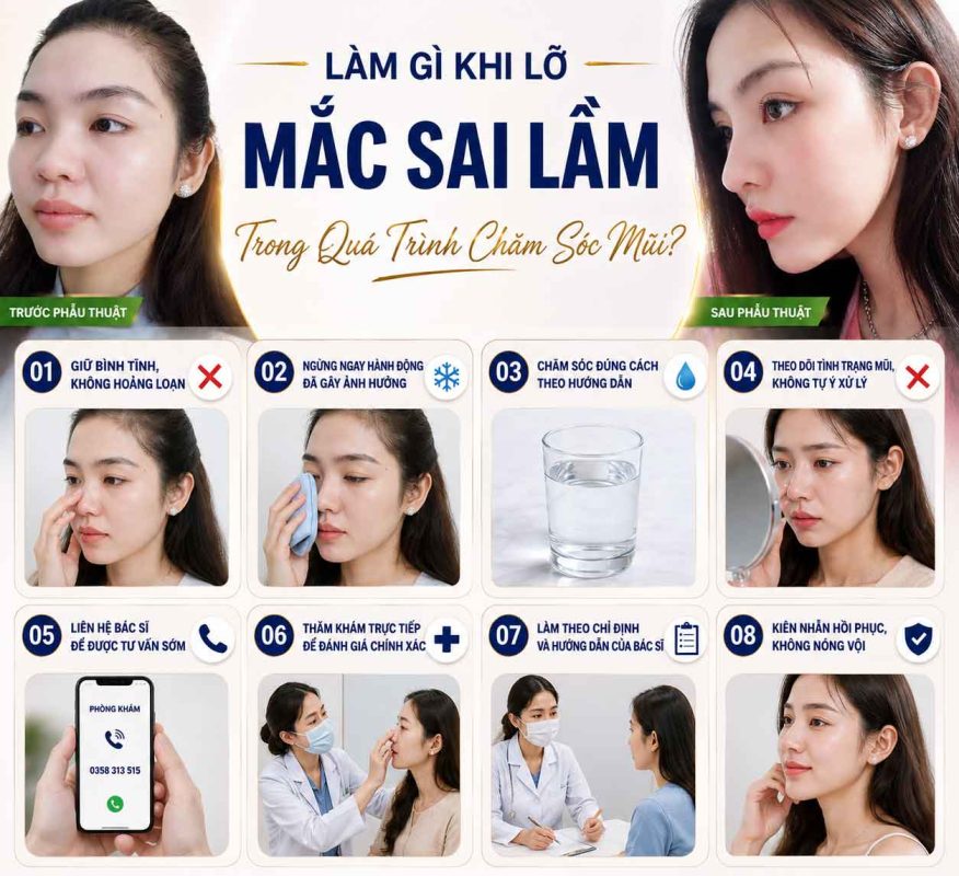 Làm gì khi nâng mũi bị mắc sai lầm