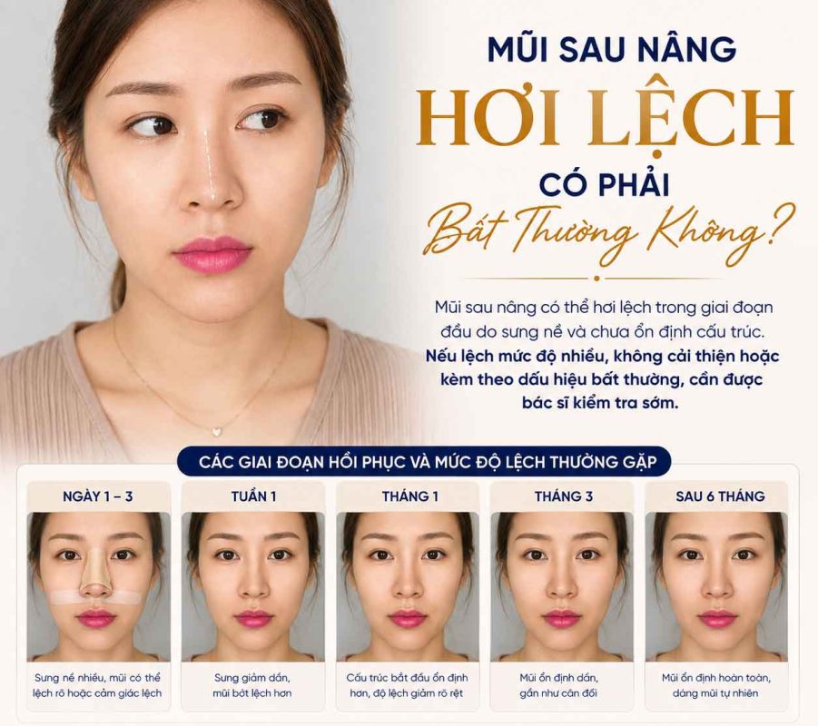 Mũi sau nâng bị lệch có phải bất thường không