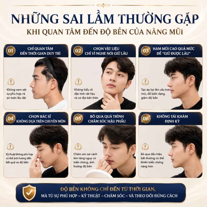 Nâng mũi giữ được bao lâu Những sai lầm thường gặp khi quan tâm đến độ bền của nâng mũi