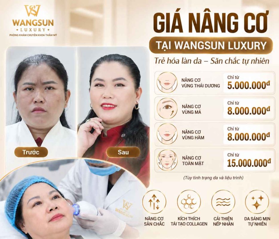 Nâng cơ nội sinh siêu vi điểm giá bao nhiêu Giá nâng cơ tại Wangsun Luxury