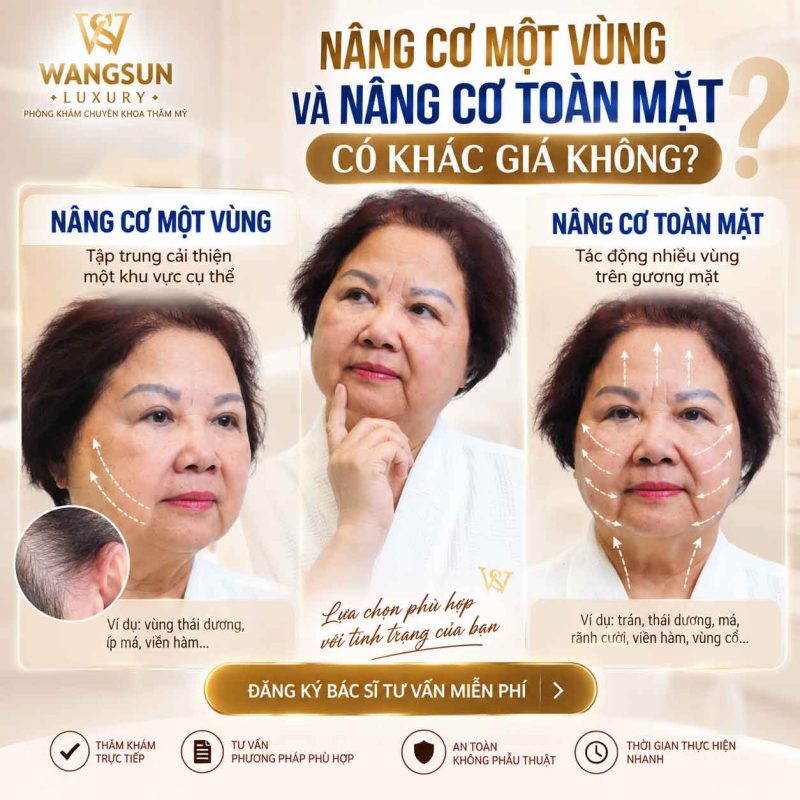 Nâng cơ nội sinh siêu vi điểm giá bao nhiêu Nâng cơ mặt và nâng cơ toàn mặt giá khác nhau thế nào