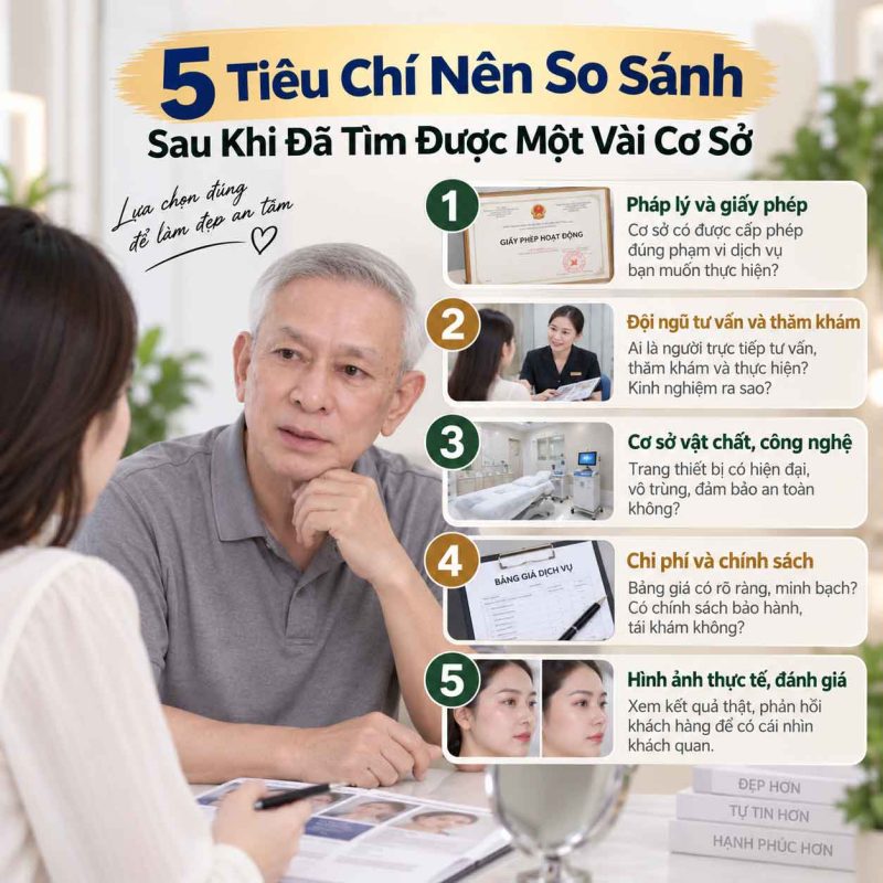 Tiêu chí so sánh các thẩm mỹ viện